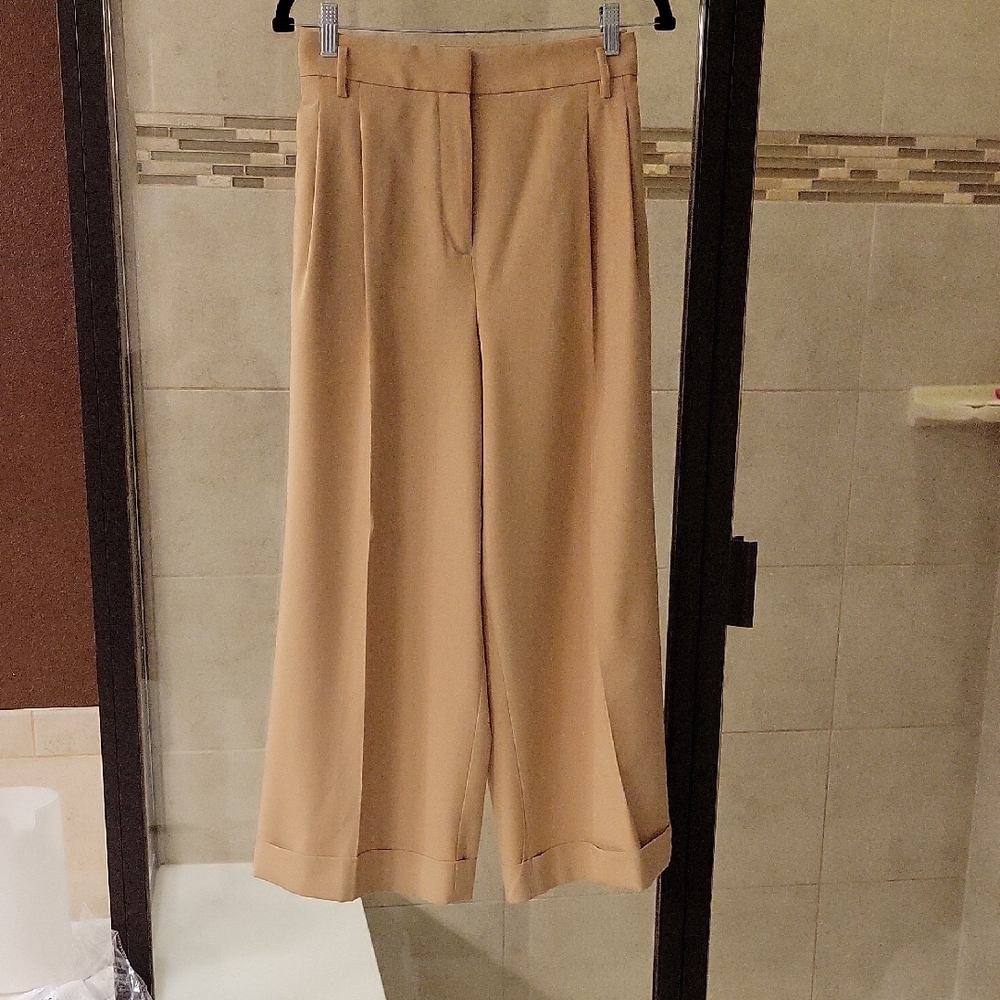 Ann Taylor Wide-Leg Trousers in Light Camel